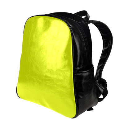 Leather Tablet Backpack in Neon